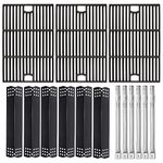 Hisencn Grill Parts Kit for Home Depot Nexgrill 6 Burner 720-0896E, 720-0896B, 720-0896C Gas Grill, Stainless Steel Grill Burners, Heat Plates Tent Shields Flame Tamers, Cooking Grates Grid