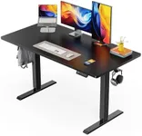 ErGear Electric Standing Desk, 48 x 24 inch Height Adjustable Sit Stand Up Desk, Computer Home Office Desk with 4 Memory Height Buttons, Two Pieces Desktop, Black, EGESD110B