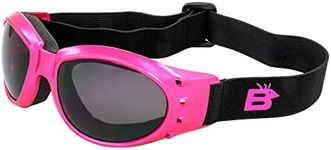 Birdz Eyewear Eagle Padded Anti Fog Women's Motorcycle Goggles Pink Frame with Pink ReflecTech Mirror Lens (Pink-Smoke)