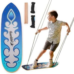 Surf Swing (Wave) by Boardstar - Outdoor Stand Up Swing with Adjustable Handles with Surf Inspired Design