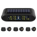 B-Qtech Tire Pressure Monitoring System RV Solar Wireless TPMS High Brightness for Trailer Travel Motorhome(0~199PSI) with 6 Sensors, 5 Alarm Modes Tire Pressure Monitor Real-time Alarm System