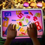 Light Table/Box for Kids Manipulative | Sensory Light Table Toys| Light Table Accessories for Kids | Light Up Table for Preschool | Sand Painting Lightbox | 3 Modes,10-Level Dimming16(Pink)