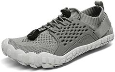 NORTIV 8 Unisex-Child Quick Dry Barefoot Lightweight Athletic Outdoor Water Sports Shoes, Grey/2-11 Little Kid (Aqua-K2)