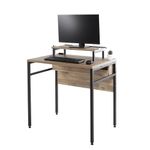 Iris Ohyama, Office desk/Desk table/Desk with Monitor Stand/Cable storage desk with monitor stand, Easy assembly,Design, Office, Living Room,Studyroom - Desk with Monitor Stand - CDS-800M - Ash Brown