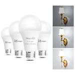 3-Way Led Light Bulbs A21 (4 Pack), 50 100 150W Equivalent, 5000K Daylight, Noger 3 Way E26 Light Bulbs for Reading, 500-1600-2200LM