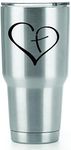 Heart Cross Vinyl Decals Stickers (2 Pack!!!) | Yeti Tumbler Cup Ozark Trail RTIC Orca | Decals Only! Cup not Included! | 2-3 X 3 inch Black Decals | KCD1116