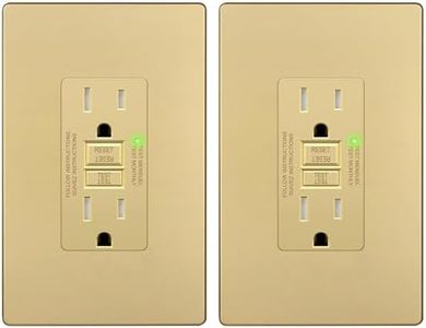 LIDER 15A GFCI Outlet, Tamper-Resistant Receptacle with Self-Test, LED Indicator, Anti-Interference (No-False-Trip) Protection, Screwless Wall Plate, ETL Listed, Thermoplastic, Matte Gold, 2-Pack