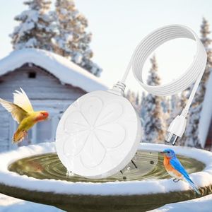 kapwall 110W Bird Bath Heater for Outdoors in Winter–Cast Aluminum Submersible Pond Deicer,Thermostatic Chicken Water Heater,Power Cord 4.92 Ft/1.5M(White)