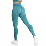 ShinyStar Women's Seamless High Waisted Yoga Leggings Stretch Gym Workout Running Leggings Green M