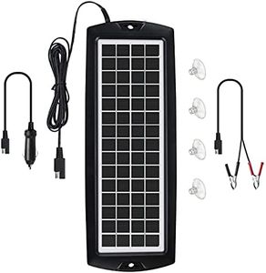 Sunway Solar Car Battery Trickle Charger & Maintainer 5W Solar Panel Power 12V Charger kit Portable Waterproof for Automotive RV Marine Boat Truck Motorcycle Trailer Tractor Powersports Snowmobiles