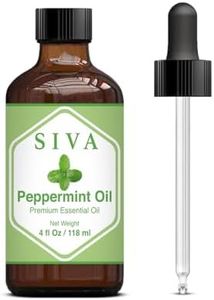 SIVA Peppermint Essential Oil - 4 Fl Oz – Natural Peppermint Oil - for Diffuser, Face, Skin Care, Aromatherapy, Hair Care, Scalp and Body Massage - with Dropper