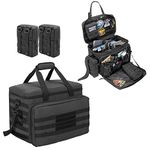 samdew Police Patrol Bag with 2 Removable MOLLE Pouches, Police Duty Bag for Law Enforcement, Police Bailout Tactical Organizer for Car Front Seat, with Laptop Storage Layer (up to 15.6"), Black