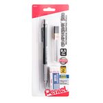 Pentel Graph Gear 500 Automatic Drafting Pencil with Lead and Mini Eraser, 0.5 mm, Black Barrel, 1 Pack (PG525LEBP)