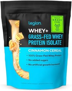LEGION Whey+ Whey Protein Powder (Cinnamon Cereal) - Low Carb and Calorie Whey Isolate Protein Powder - Non-GMO, Lactose-Free, Sugar-Free Whey Protein Isolate Powder from Grass Fed Cows (30 Servings)