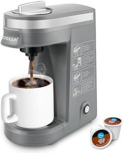 CHULUX Single Serve Coffee Maker for K Pod Capsule, One Cup Coffee Machine, One Buttoon Operation, Gray