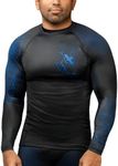 Hayabusa Geo Long Sleeve Jiu Jitsu Rashguard - Blue, L