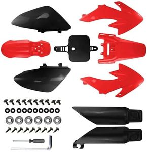 PRO BAT 7 PCs CRF50 Plastic Fender Kit with Fork Suspension Guard Cover XR50 Fairing Fender Kit Motor Complete Fender Fairing Body Work Kit Fit for CRF 50 XR 50 SDG SSR 107 110 125 Pit Dirt Bike