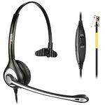 Wantek Telephone Headset with Microphone Noise Cancelling, Mono RJ9 Office Phone Headset Compatible with Yealink T21P T23G T41S T46S T48S Avaya 1608 9608 9611G Grandstream GXP1620 2130 Snom Panasonic