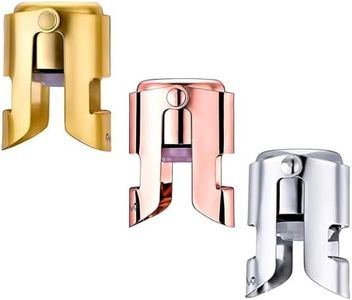 ZEACCT 3 Pezzi Tappo a Pressione per Champagne, Champagne Tappo Vino in Acciaio, Tappo per Vino Spumante, Tappo per Bottiglia di Vino Sigillato per Conservazione della Fresca, per Champagne, Birra