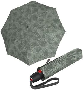 Knirps T.200 Duomatic Compact Rain Umbrella in Doodle Agave – Wind Tunnel Tested to 93 mph, Aluminum Steel Fiberglass Frame, 38in Canopy, OEKO-TEX, High-Performance Automatic Travel Umbrellas