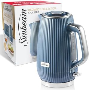 Sunbeam Radiance 1.7L Kettle | 360 Power Base, Safety System To Prevent Boil-Dry and Overheating, 2000-2400W, Blue KEP3507BL