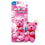 AREON Smile Car Air Freshener Bubble Gum Funny Sweet Bubblegum Scent Hanging Pink Bear Home 3D Pack of 1