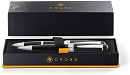 Cross Bailey Black Lacquer Ballpoint & Rollerball Gift Set with Chrome Appointments