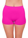 Love My Fashions ® Women's Boyshort Microfibre High Waist Boxers Seamless Stretchy Full Coverage Underwear for Ladies Hot Pink