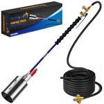 Dutywand Propane Torch Weed Burner Kit, High Output Propane Torch with Igniter (Self Igniting), Heavy Duty Garden Blowtorch Weed Torch with 10FT Hose for Flame Weeding,Roofing,Ice Snow(blue)