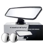 VAKOWOO Rear View Mirror for Driving Test, Driving Instructor Learner Examiner Mirror, Adhesive Interior Suction Cup Rearview Car Mirror for Driving Lesson with 2 Pcs Blind Spot Mirrors (200 X 62 mm)