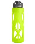 TintBox Glass Water Bottle with Protective Silicone Cover | Glass Water Bottle for Office, Home, Fridge, Gym, Travel | BPA Free Glass Bottle | Atomic Green | 750ml