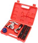 KATSU Metric and Imperial Flaring Tool Kit 4Pcs Set for Cu-Al Pipe + Tube Cutter + Reamer 371216