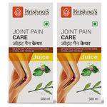 Krishna's Joint Pain Care Juice - 500 ml (Pack of 2) Natural Pain Reliever |9 Powerful Herbs like Rasana, Kutaki, Daru Haridra Ashwagandha Strengthens the muscle | Sugar free Juice with No Added Color or Flavour