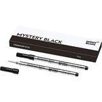 Montblanc Rollerball Refills (F) Mystery Black 105162 Quick-Drying Pen Refills for Montblanc Rollerball and Fineliner Pens 2 x Black Pen Cartridges