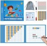 Magnetic Math Hundred Board 1-100 Numbers with 100 Cars Counters Educational Toys Montessori Math Counting Board Game for Preschool Boys Girls Age 3+