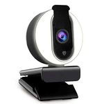 NexiGo N680E 1080P Webcam with Ring Light, Privacy Cover and Dual Microphone, Advanced Auto-Focus, Adjustable Brightness, Streaming Web Camera for Zoom Skype Facetime, PC Mac Laptop Desktop