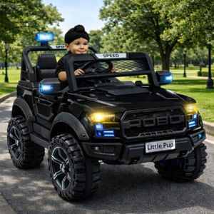 LITTLE PUP Battery Car for Kids | Battery Operated Big Size Car | Electric Ride On (Black)