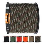 WEREWOLVES 650lb Paracord/Parachute Cord - 9 Strand Paracord Rope - 100', 200' Spools of Parachute Cord, Type III Paracord for Camping, Hiking and Survival (Forest Camo, 100 Feet)