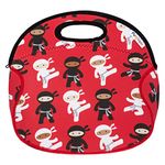 Funkins Insulated Lunch Bag for Kids | Spacious, Durable, Machine Washable | Premium Quality | Interior Pocket & Name Tag | Easy to Pack, Folds Flat for Storage | Large Size Lunch Bag | Ninjas