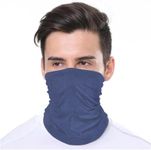 MAOOHON Faraday Gaiter Shielding Scarf Shields 5G WiFi Bluetooth with Silver Fabric Protective Scarf Faraday Hood Protects Brain Face Neck Blue