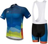 Men's Bike Clothing Set Cycling Jerseys Road Bicycle Shirts Kit + Bib Shorts Quick-Dry Full Zipper Riding Clothes