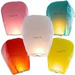 Enamic UK Sky Lanterns Wishing Hot Air Balloon/Flying Night Sky Light Candle for Diwali/Christmas/Birthday/All Festival Multicolor Pack of 5 || kmh22