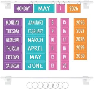 Epartswide Magnetic Flip Calendar for Classroom Whiteboard Adjustable Rod
