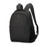 Pacsafe Metrosafe LS350 Nylon Backpack with Anti-Theft Details for Men and Women, Daypack with Anti-Theft Protection, Bag with Security-Features, 15 litres, Black