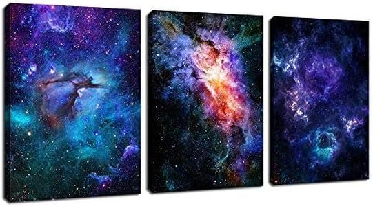 arteWOODS Canvas Wall Art Outer Space Pictures Fantastic Starry Painting Artwork Galaxy Nebula Canvas Prints for Bedroom Bathroom Living Room Kicthen Office Home Wall Decor 12" x 16" x 3 Panels