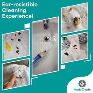 Medi Grade Large Ear Wax Removal Syringe Kit – 3 Quad-Stream Tips, 60ml