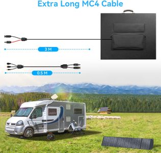 Ecosonique 400W Portable Solar Panel – Foldable Solar Suitcase with Kickstands, Multi-Output for Power Stations, RVs, Camping