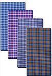 SSS NOVELTIES Multi Color Cotton Checkered Casual Style Lungi For Men's, Combo Of 4, Size-2 25Meters (Lungis)