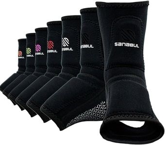 Sanabul Essential Striking Gel Ankle Guard for MMA Muay Thai Kick Boxing (Pair) (Black, S/M)