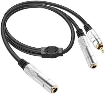 PNGKNYOCN 1/4 "a cable rca, 6,35 mm de cable madre TRS a 6,35 mm de cable madre TRS y cable macho RCA para ordenadores portátiles, amplificadores y altavoces (0,5m)